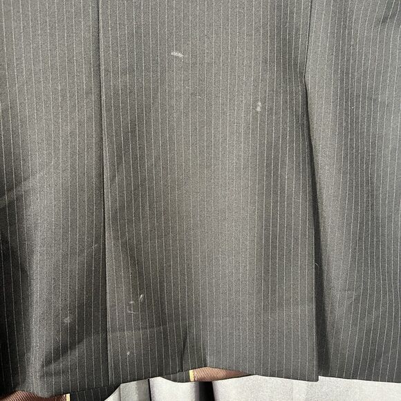 Caravelli 2-Pc Men's Suit Black Pin Superior 150s Blazer 44R Pants 38x44 FLAWS - Picture 12 of 16